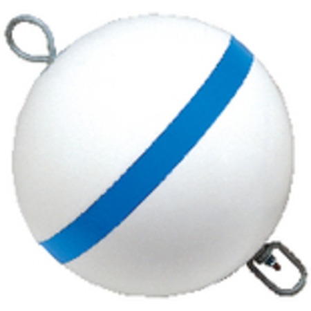 Taylor Traditional Sur-Moor Mooring Buoy - White w Blue Reflective Striping 22170